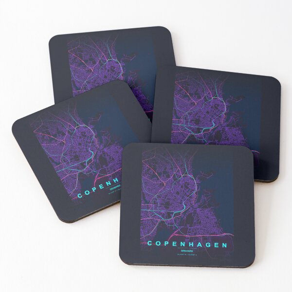 Item preview, Neon Style Map of Copenhagen, Denmark designed and sold by Enea Kelo.