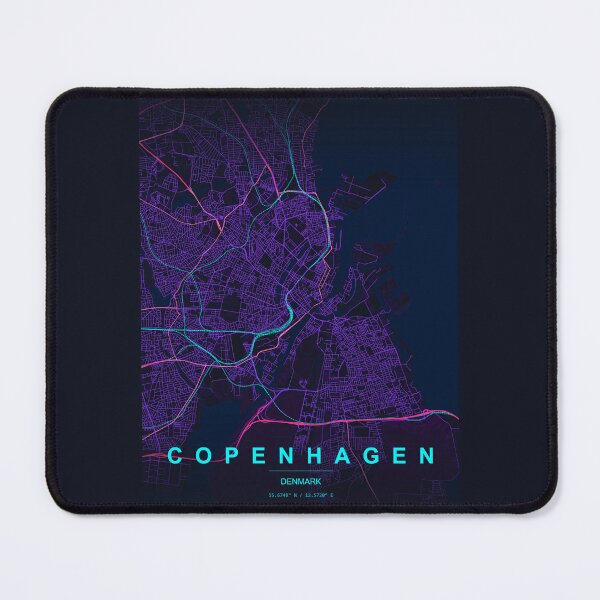 Item preview, Neon Style Map of Copenhagen, Denmark designed and sold by Enea Kelo.