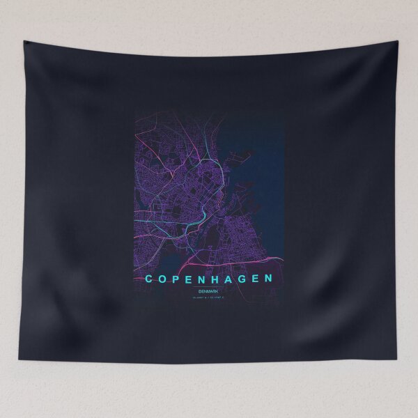 Item preview, Neon Style Map of Copenhagen, Denmark designed and sold by Enea Kelo.