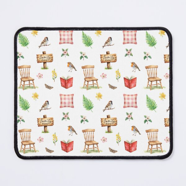 Item preview, Spring Cottagecore Watercolor Pattern | Family Time, Birds & Cozy Home designed and sold by HelgaCraftery.