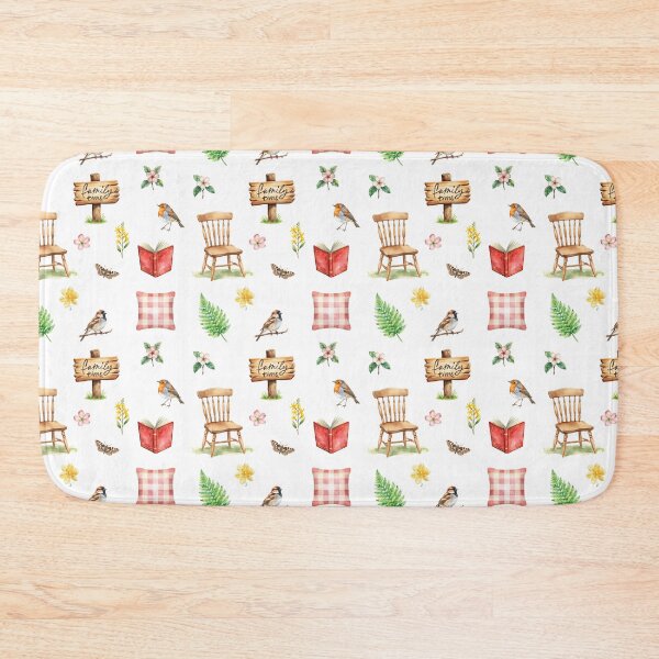 Item preview, Spring Cottagecore Watercolor Pattern | Family Time, Birds & Cozy Home designed and sold by HelgaCraftery.