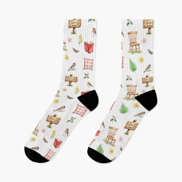 Item preview, Spring Cottagecore Watercolor Pattern | Family Time, Birds & Cozy Home designed and sold by HelgaCraftery.