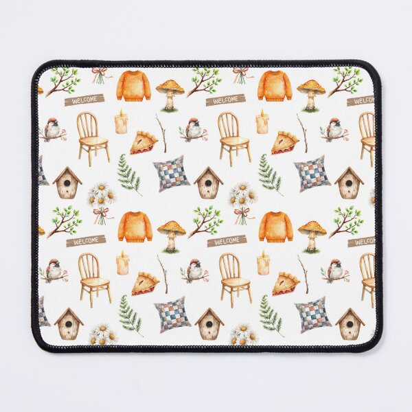 Item preview, Cozy Cottagecore Watercolor Pattern | Welcome Home, Robin & Rustic Comfort designed and sold by HelgaCraftery.