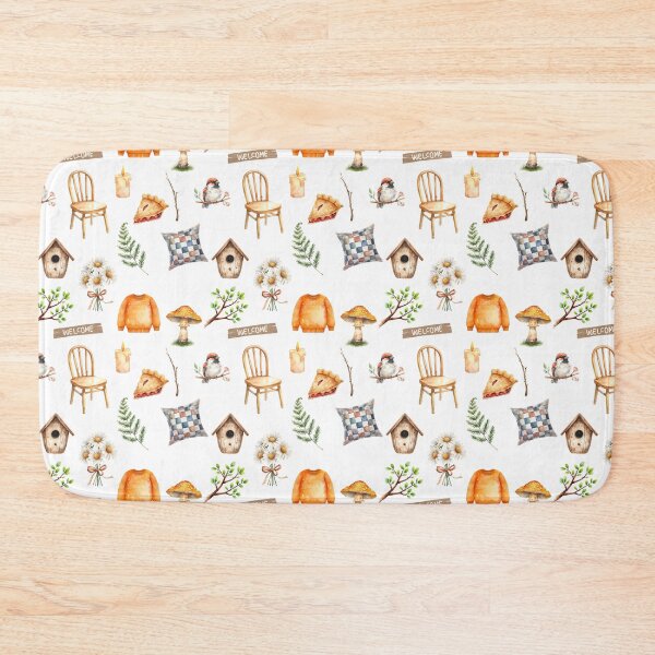 Item preview, Cozy Cottagecore Watercolor Pattern | Welcome Home, Robin & Rustic Comfort designed and sold by HelgaCraftery.