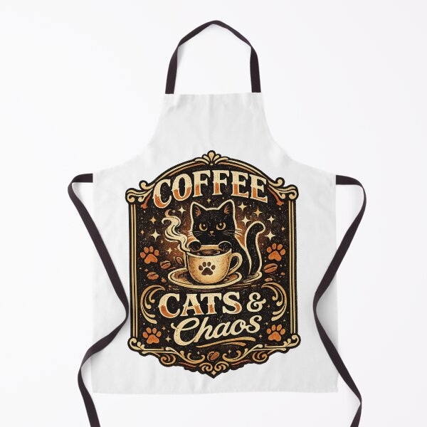 Item preview, Coffee Cats & Chaos Vintage Retro Cat Lover Design designed and sold by DailyTrendFinds.