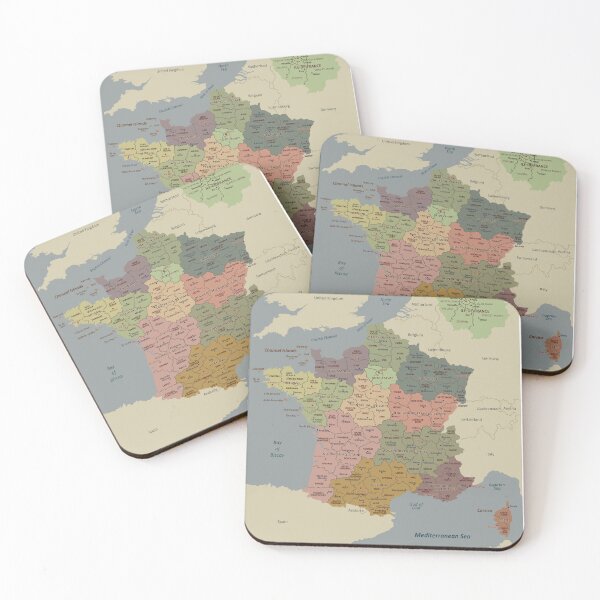 Item preview, France Regions Map Poster | Vintage Style France Map | Educational Geography Wall Art designed and sold by alijun.