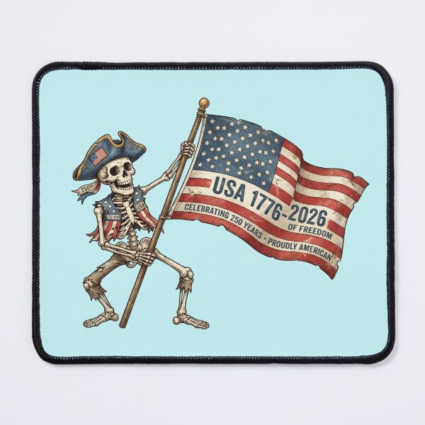 Item preview, USA 1776-2026 Celebrating 250 Years of Freedom - Proudly American Skeleton designed and sold by BreezifyDesignStudio.