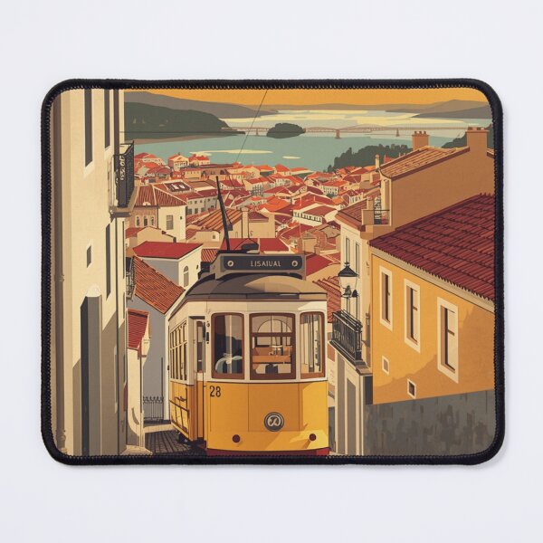 Item preview, Lisbon vintage Travel Poster - Iconic Yellow Tram 28 designed and sold by Herança & Traço.