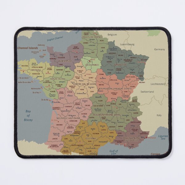 Item preview, France Political Map – Vintage Administrative Map of French Regions designed and sold by alijun.