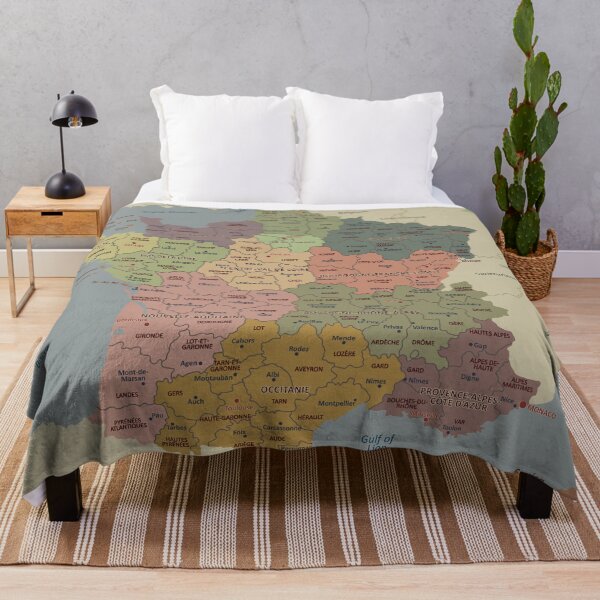 Item preview, France Political Map – Vintage Administrative Map of French Regions designed and sold by alijun.