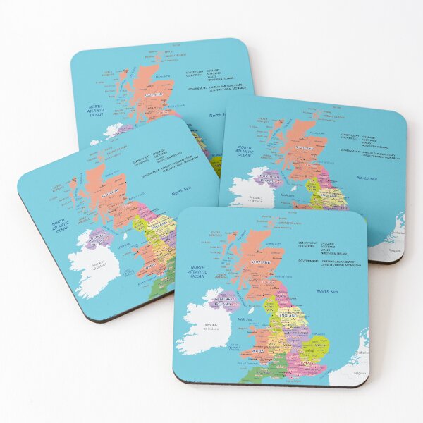 Item preview, United Kingdom Political Map Poster – Colorful Educational Wall Art designed and sold by alijun.