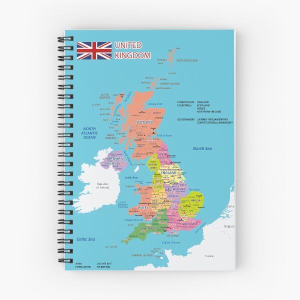Item preview, United Kingdom Political Map Poster – Colorful Educational Wall Art designed and sold by alijun.
