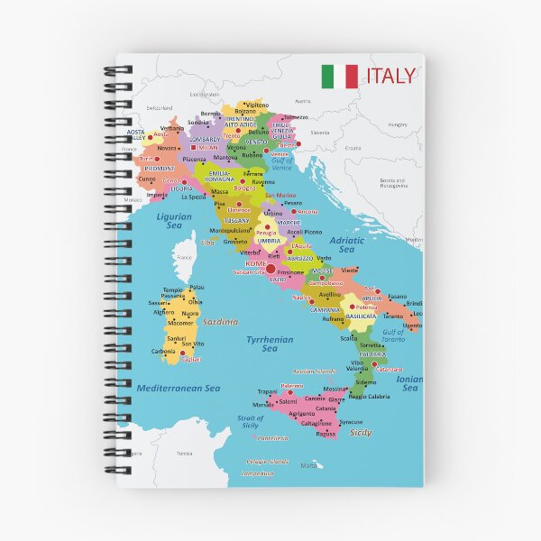 Item preview, Italy Geography Map Poster for Study and Classroom designed and sold by alijun.