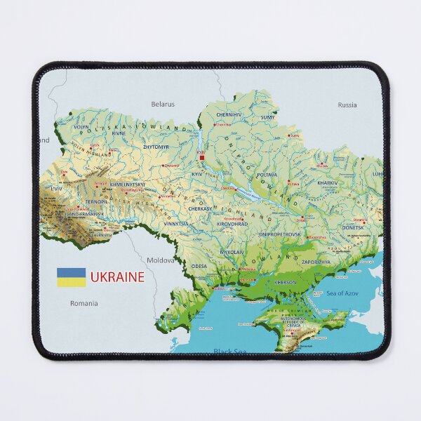 Item preview, Ukraine Physical Map – Detailed Geography Map of Ukraine designed and sold by alijun.