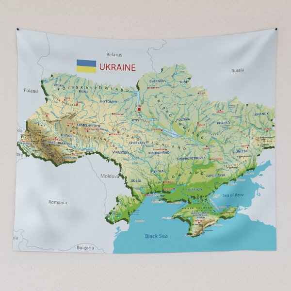 Item preview, Ukraine Physical Map – Detailed Geography Map of Ukraine designed and sold by alijun.