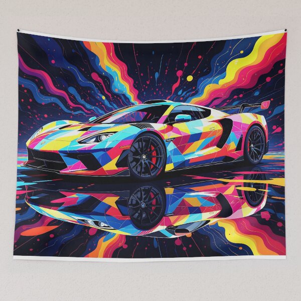 Item preview, Abstract Geometric Neon Supercar Art designed and sold by rgagliardi2017.