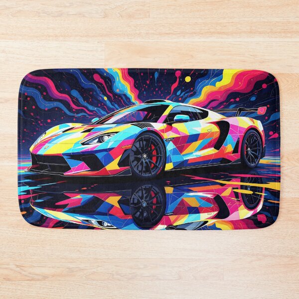 Item preview, Abstract Geometric Neon Supercar Art designed and sold by rgagliardi2017.