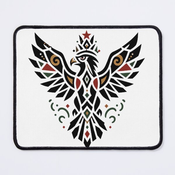 Item preview, Crowned Desert Falcon | Afro Tribal Bird Symbol | Sudanese Heritage Geometric Art designed and sold by Rooted Culture.
