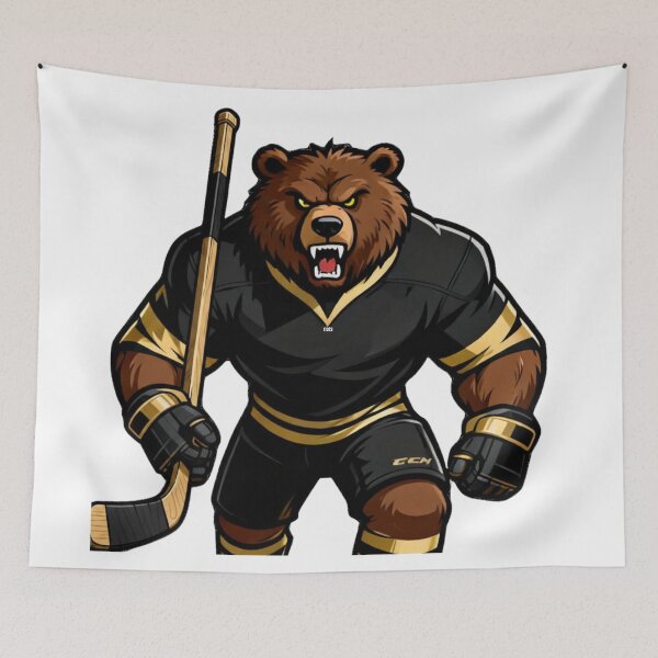Item preview, Muscular Bear Hockey Player Mascot | Boston NHL designed and sold by Pandora´s Box.