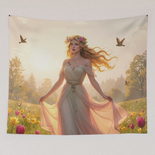 Item preview, Flora's Awakening: Goddess in a Tulip Field designed and sold by NeyhineAngelionShop.