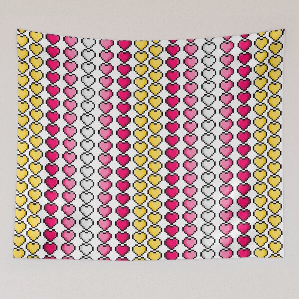 Item preview, Pixel Pangender Pride Flag Hearts designed and sold by HarveyHandcraftsandDesigns.