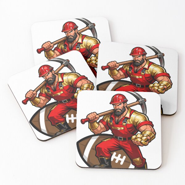 Item preview, Aggressive Gold Miner Football Mascot designed and sold by Pandora´s Box.