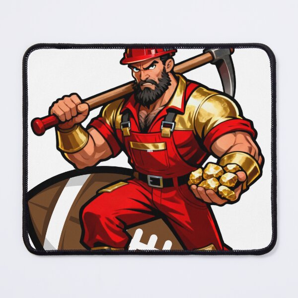 Item preview, Aggressive Gold Miner Football Mascot designed and sold by Pandora´s Box.
