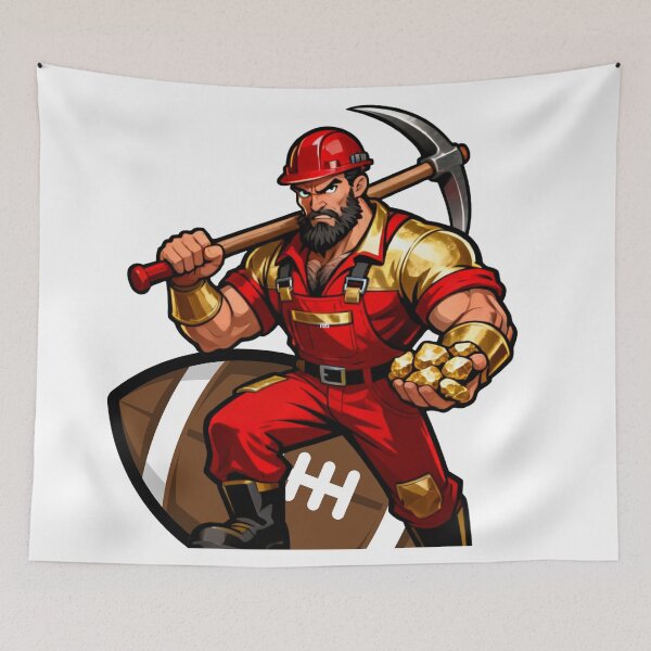 Item preview, Aggressive Gold Miner Football Mascot designed and sold by Pandora´s Box.