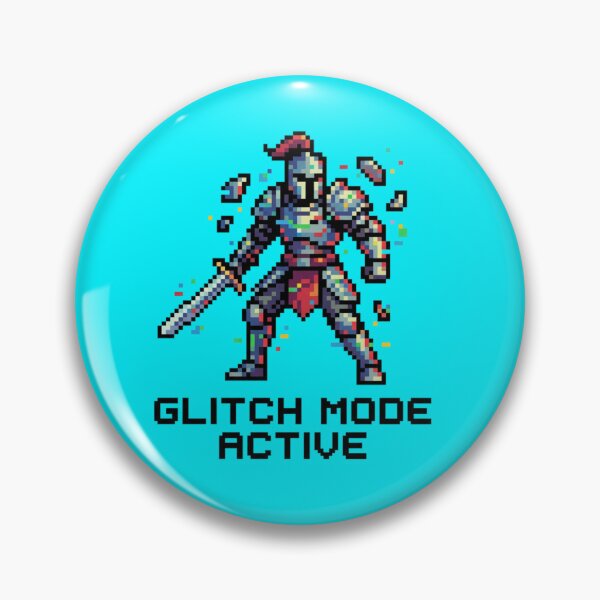Item preview, Glitch Mode Active Pixel Warrior – Retro Corrupted Character Art designed and sold by ChaosNest.
