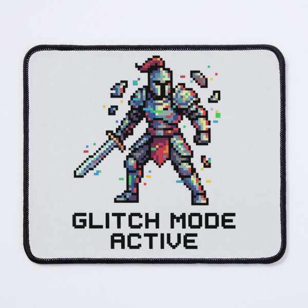 Artikelvorschau, Glitch-Modus Aktiver Pixelkrieger – Retro-verfälschte Charaktergrafik entworfen und verkauft von ChaosNest.