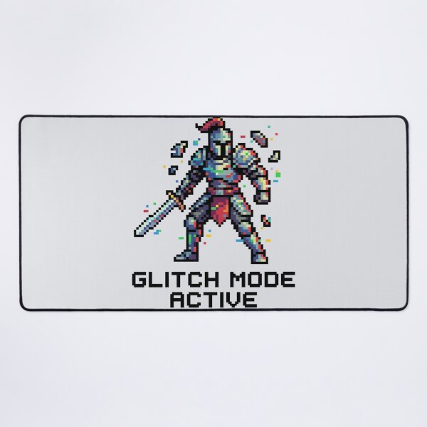 Item preview, Glitch Mode Active Pixel Warrior – Retro Corrupted Character Art designed and sold by ChaosNest.