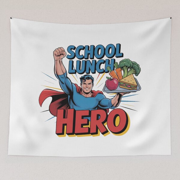 Item preview, School Lunch Hero – Comic Style Superhero Tee T-Shirt designed and sold by MerchlyMike.