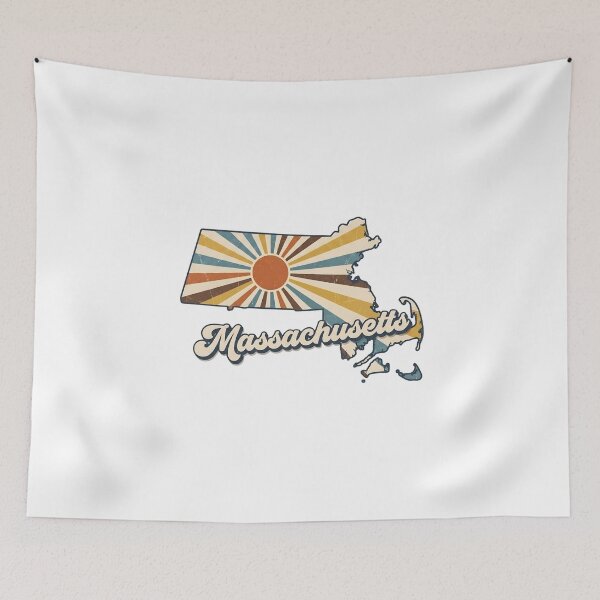 Item preview, Massachusetts Retro Sunset State Silhouette – Vintage Distressed Design designed and sold by Paper Drip.