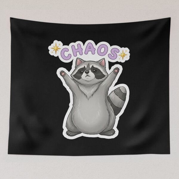 Item preview, Cute Racoon Chaos Sparkle Sticker - Funny Trash Panda Art designed and sold by creativevogue.