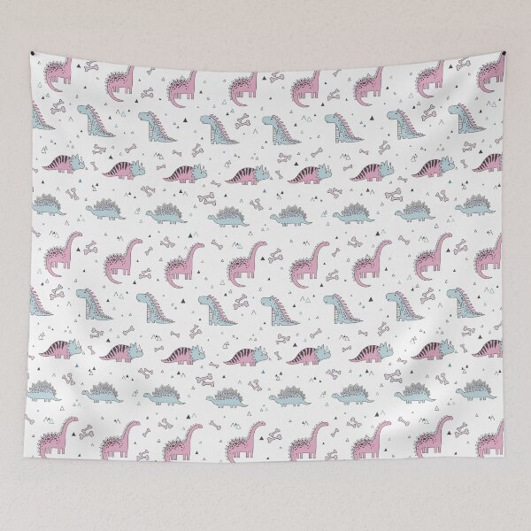 Item preview, Pastel Pink and Blue Dinosaur Pattern - Cute Nursery Dino Art designed and sold by alijun.
