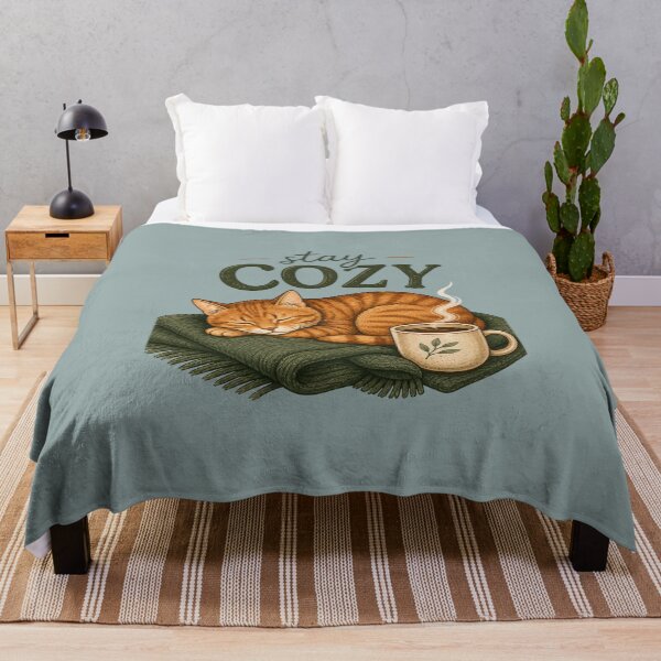 Item preview, Stay Cozy – Cat & Coffee Minimal Aesthetic Design designed and sold by RosalesArts.