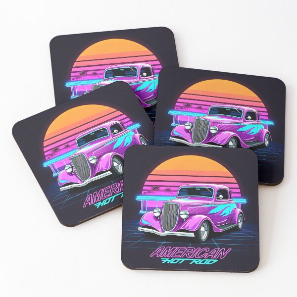 Item preview, Retro Synthwave Purple Hot Rod designed and sold by rgagliardi2017.