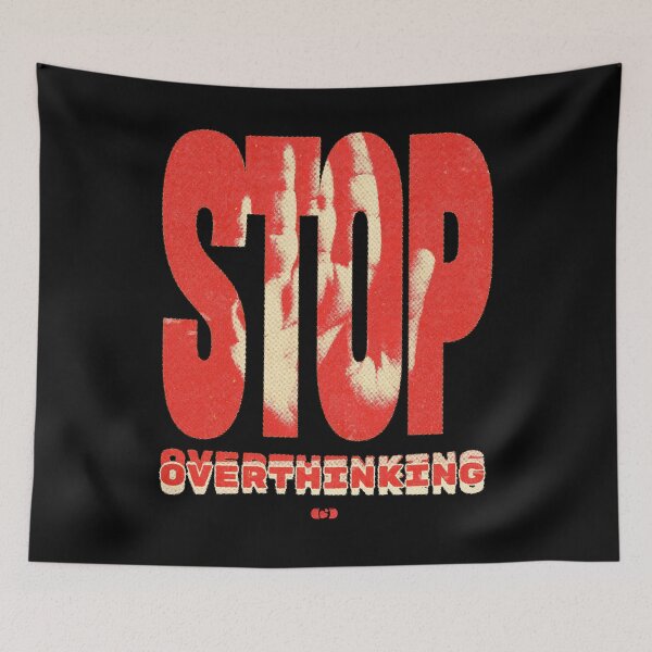 Item preview, Stop Overthinking — Bold Red Brutalist Design Mental Health designed and sold by Decorador de Corazones.