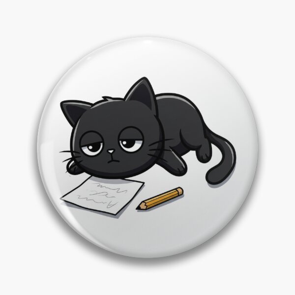 Item preview, Bored Black Cat, Meh! Kind Of Day designed and sold by Doodle Moon Studios.
