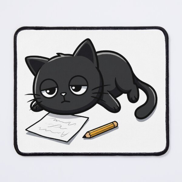 Item preview, Bored Black Cat, Meh! Kind Of Day designed and sold by Doodle Moon Studios.