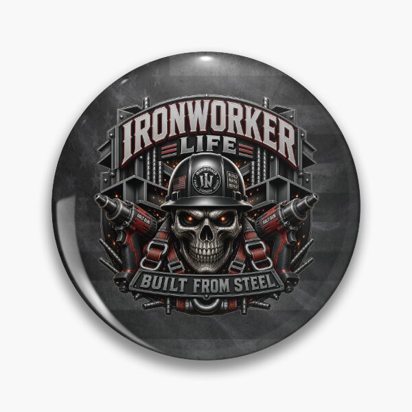 Item preview, Ironworker Life Built From Steel Skull Construction Worker Design designed and sold by artistwill.