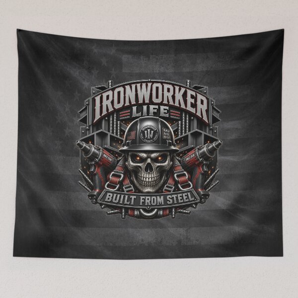 Item preview, Ironworker Life Built From Steel Skull Construction Worker Design designed and sold by artistwill.
