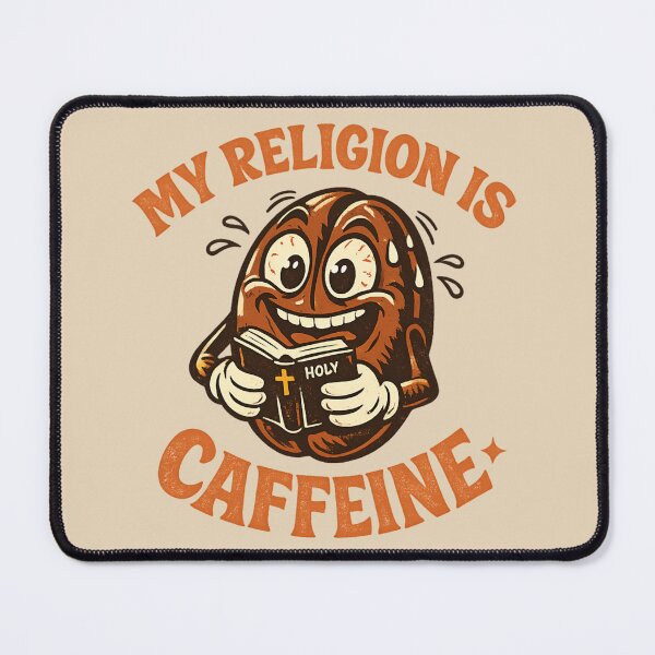 Item preview, My Religion Is Caffeine - Funny Coffee Lover Retro Cartoon designed and sold by SidTastic .