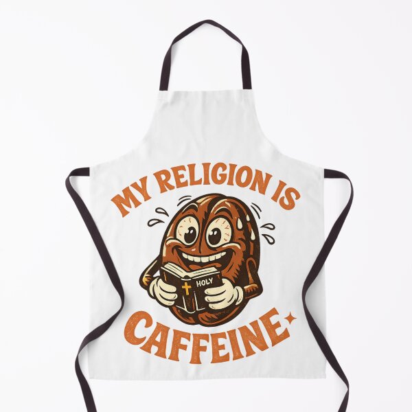 Item preview, My Religion Is Caffeine - Funny Coffee Lover Retro Cartoon designed and sold by SidTastic .