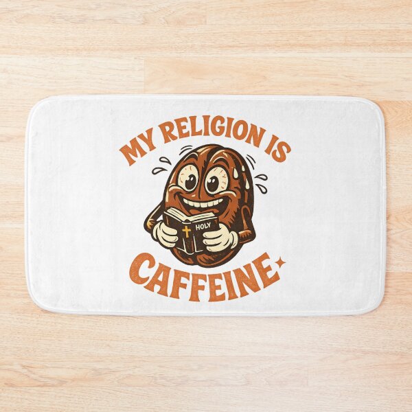 Item preview, My Religion Is Caffeine - Funny Coffee Lover Retro Cartoon  designed and sold by SidTastic .
