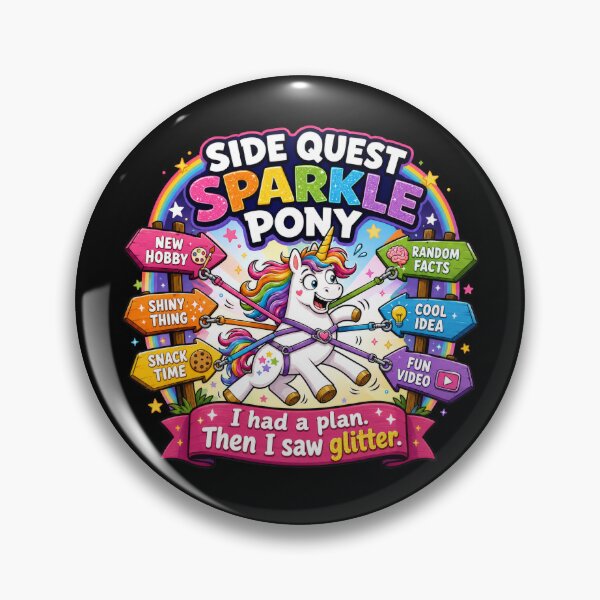 Item preview, Side Quest Sparkle Pony ADHD Unicorn Glitter Design designed and sold by HappyStimsCo.
