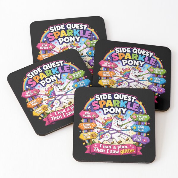 Item preview, Side Quest Sparkle Pony ADHD Unicorn Glitter Design designed and sold by HappyStimsCo.