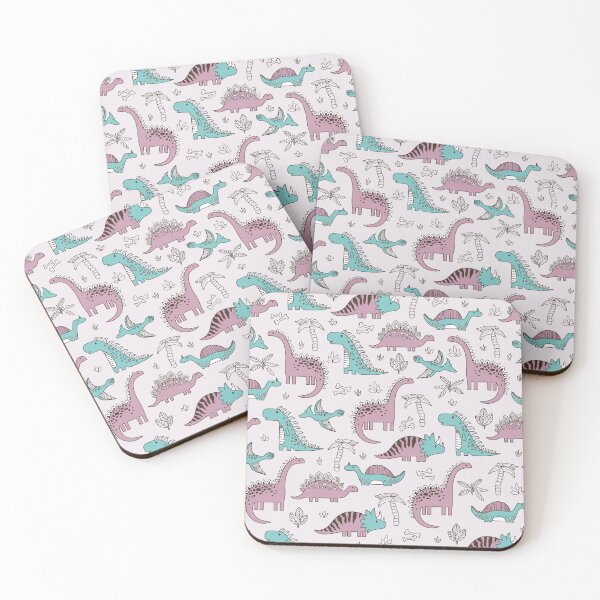 Item preview, Modern Boho Dinosaur Pattern - Dusty Rose and Mint Dino Art designed and sold by alijun.