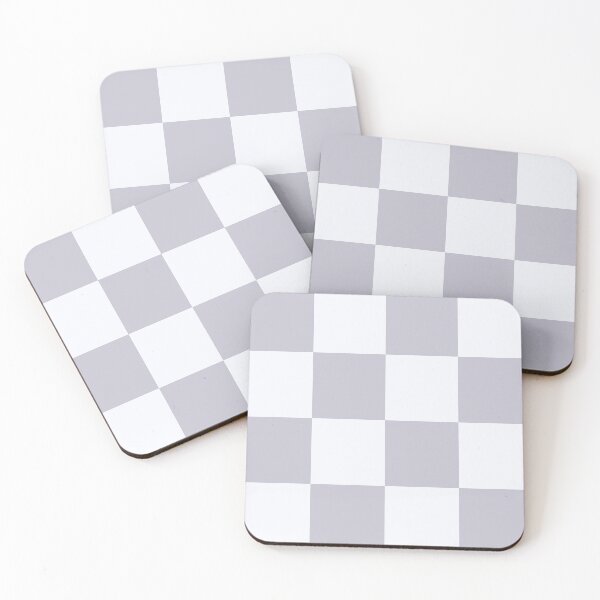 Item preview, Ghost white & lavender gray large checkered designed and sold by Mint + Midnight.
