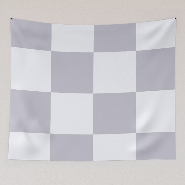Item preview, Ghost white & lavender gray large checkered designed and sold by Mint + Midnight.